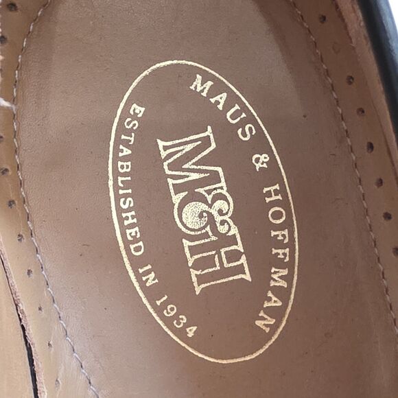 Maus & Hauffman Mens Slip On Tassel Leather Dress Loafers Sz 11 Black main image 3